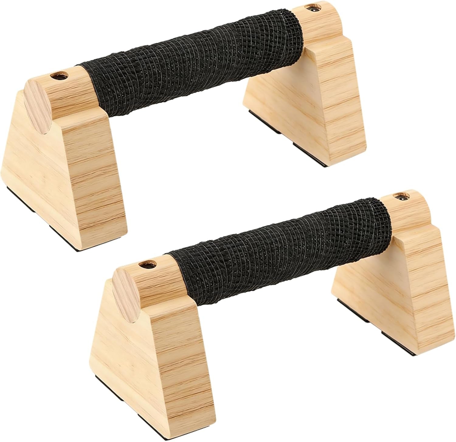 Wooden Parallettes Bars Professional Solid Wood Push up Stands for Calisthenics, Handstand & Planche Training at Home Gym, Non-Slip Grips for Wrist Comfort Pushup Handle for Strength Training