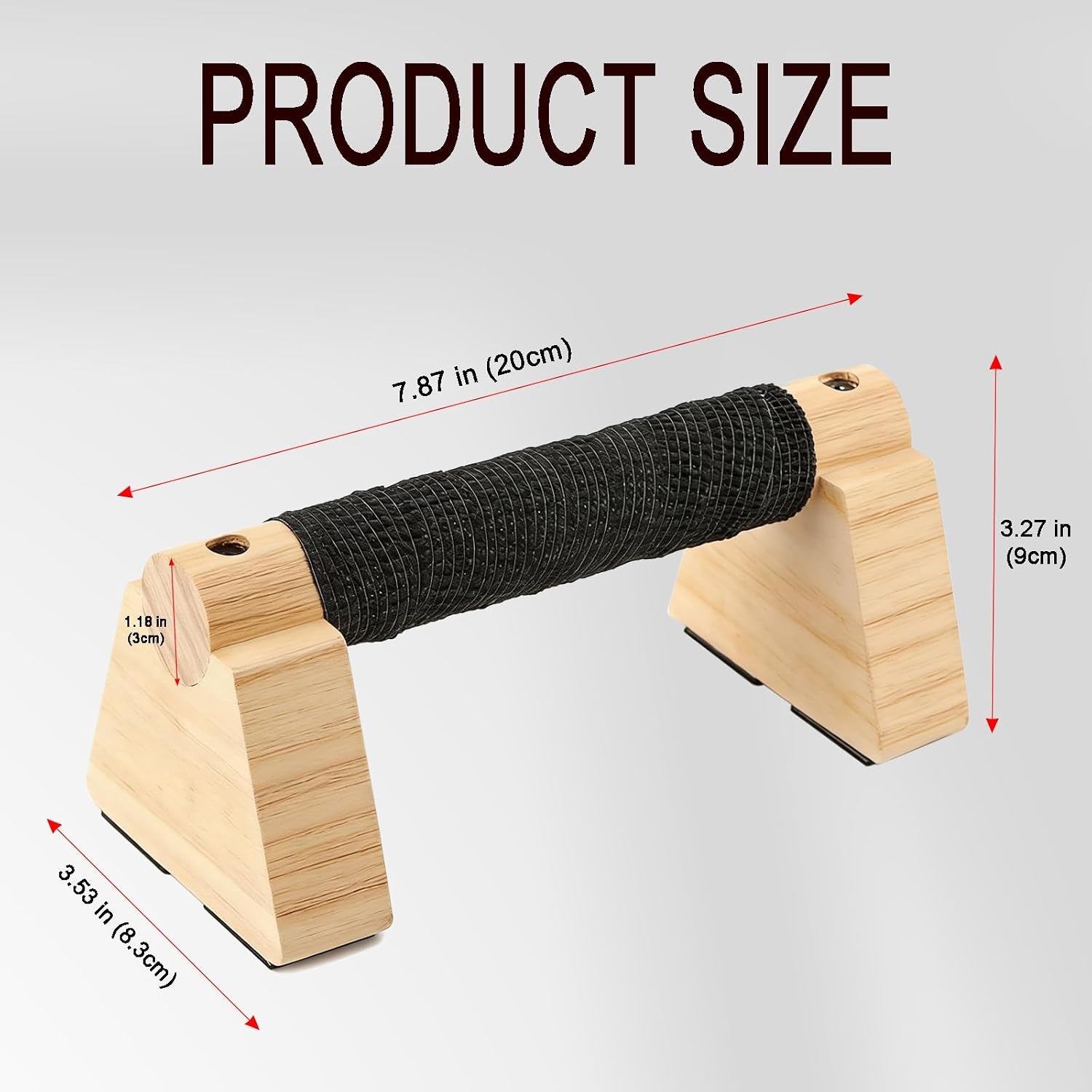 Wooden Parallettes Bars Professional Solid Wood Push up Stands for Calisthenics, Handstand & Planche Training at Home Gym, Non-Slip Grips for Wrist Comfort Pushup Handle for Strength Training